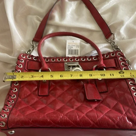 Michael Kors Hamilton Hippie Grommet Red bag - Picture 5 of 8